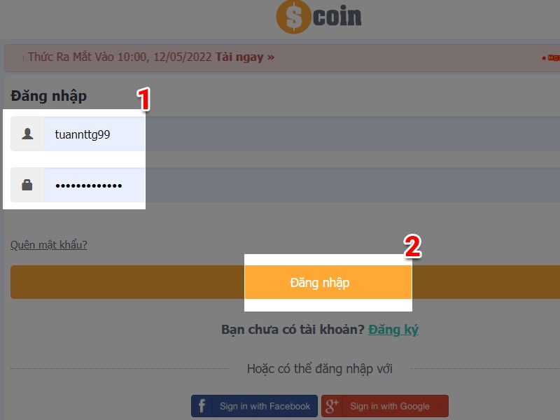 Đăng nhập t&agrave;i khoản game