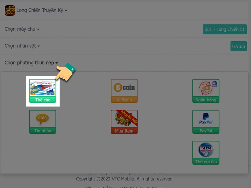 Chọn thẻ c&agrave;o