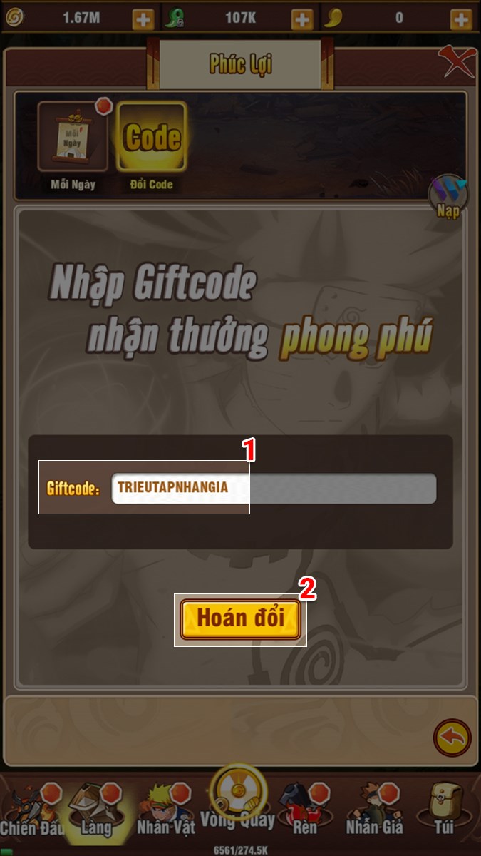 Nhập code