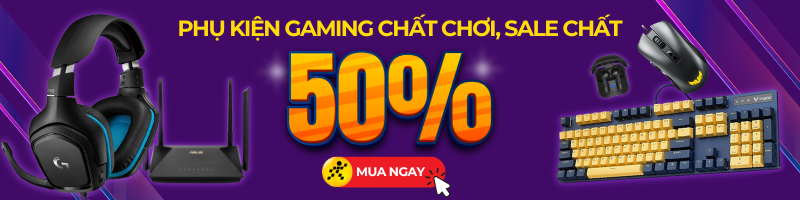 Chuột gaming, keyboard gaming, tai nghe gaming tậu ngay lập tức với ưu đãi 50%