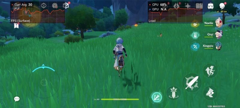 Th&ocirc;ng số của m&aacute;y khi chiến Genshin Impact