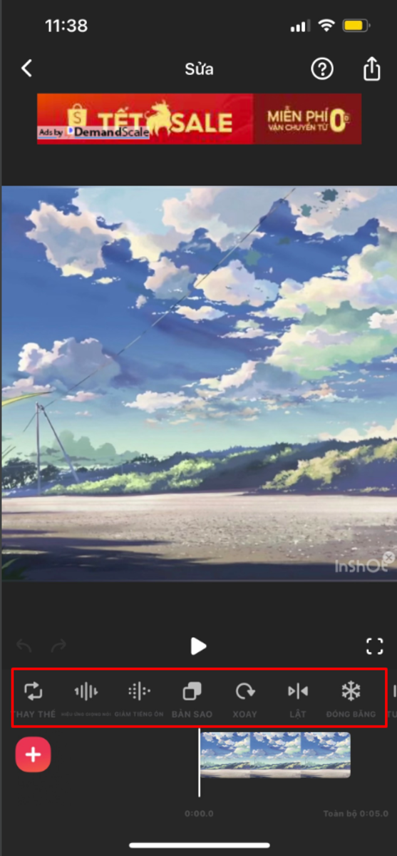 Dễ d&agrave;ng sử dụng c&aacute;c t&iacute;nh năng của Inshot