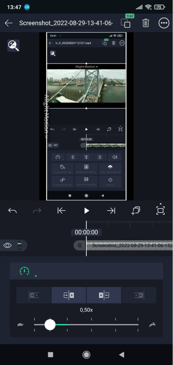 Chỉnh tốc độ video trên Alight Motion