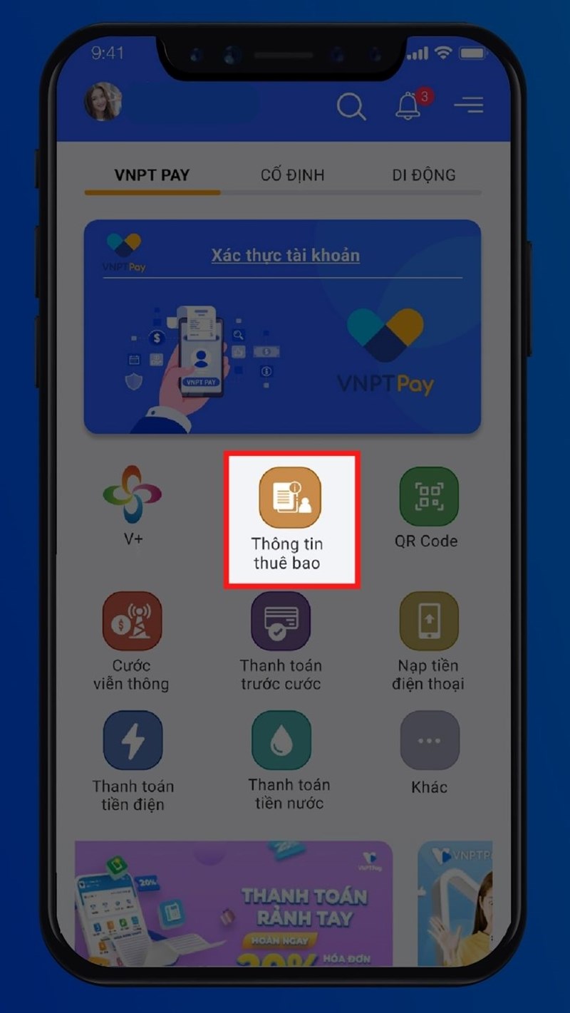 Kiểm tra th&ocirc;ng qua ứng dụng My VNPT