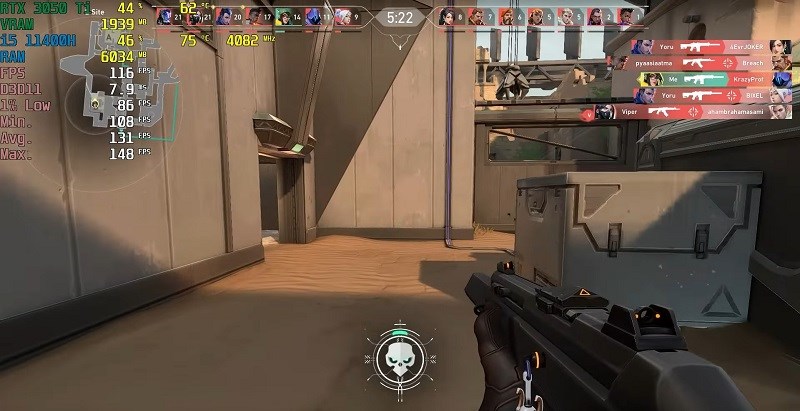 Valorant đem lại mức FPS lên đến ở mức cấu hình Cao Valorant đem lại mức FPS lên đến 148 ở mức cấu hình Cao