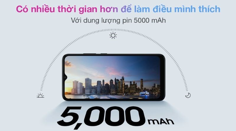 Thời gian sử dụng d&agrave;i với pin 5000 mAh