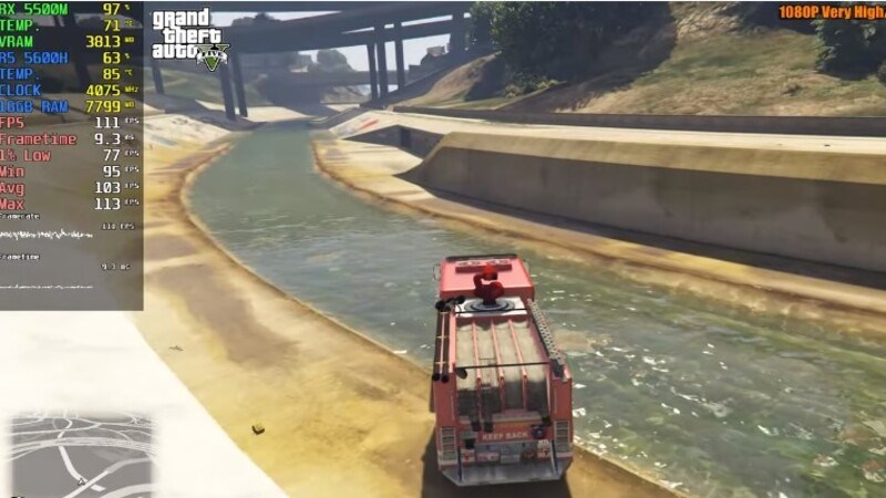 GTA V đem đến chỉ số FPS trung b&igrave;nh l&ecirc;n tới 102