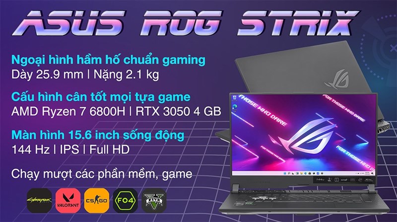 Rog Strix G513R sử dụng chip AMD Ryzen 7 6800H