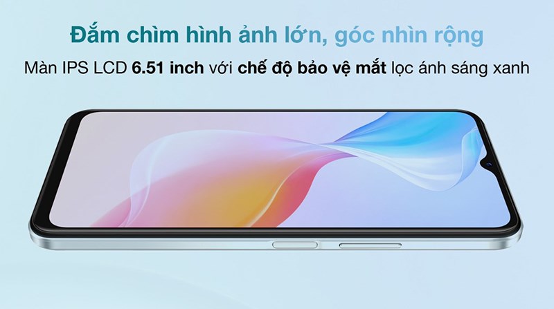 Màn hình 6.51 inch khá lớn, cạnh viền hai bên siêu mỏng Màn hình 6.51 inch khá lớn, cạnh viền hai bên siêu mỏng