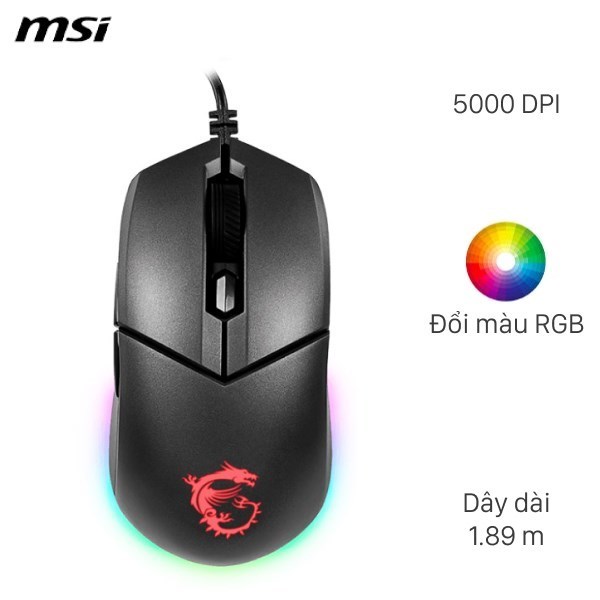 Chuột gaming có dây MSI Clutch GM11 Đen