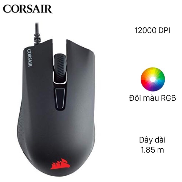 Chuột Gaming Corsair Harpoon RGB Pro Đen