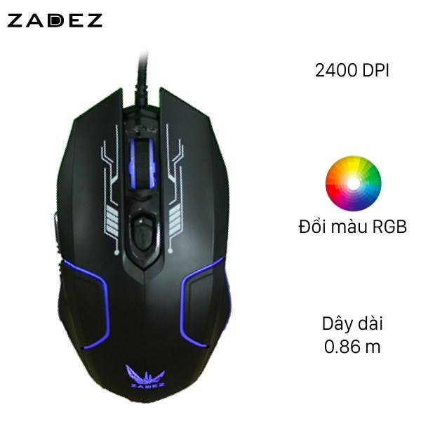 Chuột Gaming Zadez G-610M Đen