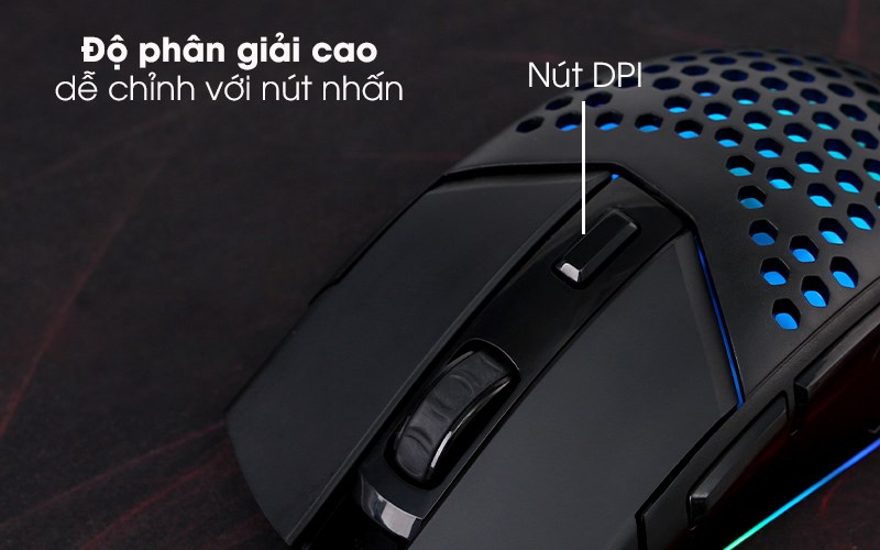 Tích hợp nút điều chỉnh DPI ngay trên chuột.