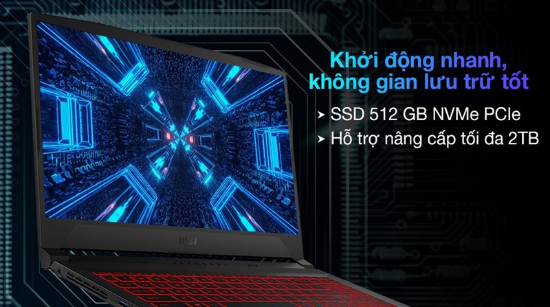 MSI Bravo 15 2021 có không gian lưu trữ lớn