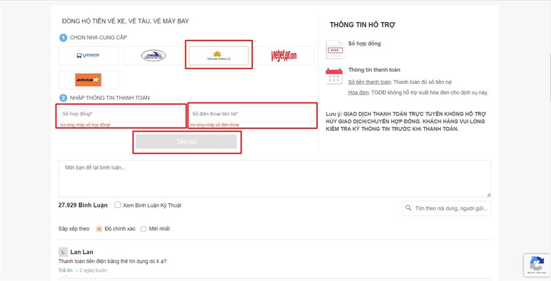 Nhập th&ocirc;ng tin cần thiết