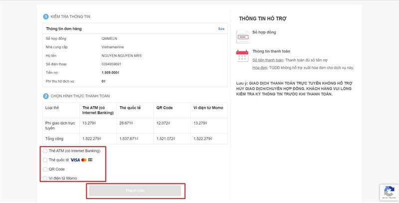 Chọn phương thức thanh to&aacute;n