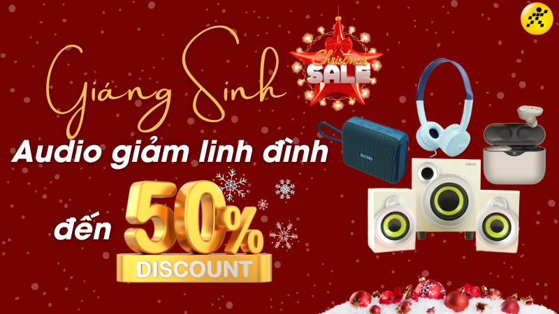 Mừng gi&aacute;ng sinh, Audio giảm linh đ&igrave;nh giảm đến 50%