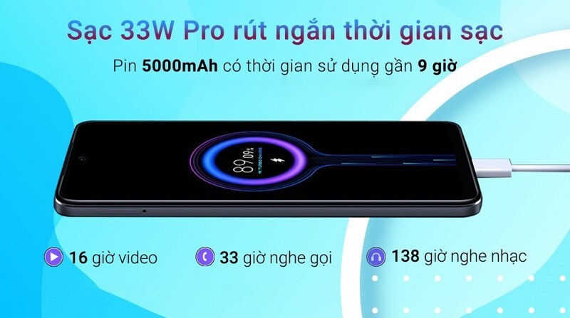 D&ugrave;ng cả ng&agrave;y với pin &ldquo;tr&acirc;u&rdquo; c&ugrave;ng c&ocirc;ng nghệ sạc nhanh 33W