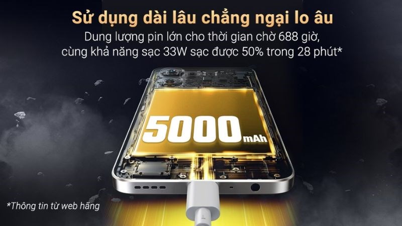 Dung lượng pin Dung lượng pin siêu khủng đến 5000mAh