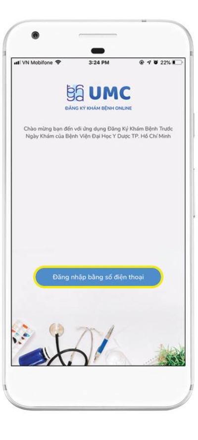 Đăng nhập ứng dụng UMC