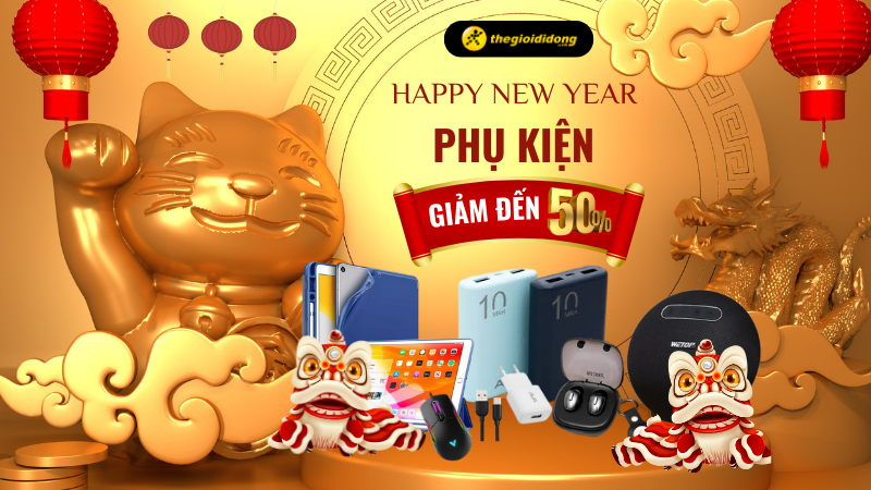 Khai Xuân Đầu Năm - Phụ kiện công nghệ giảm sốc đến 50% tại TGDĐ