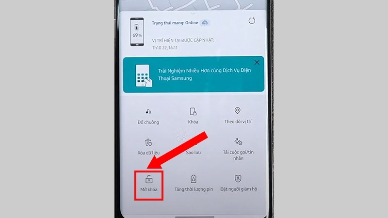 Chọn Mở khóa Chọn Mở khóa
