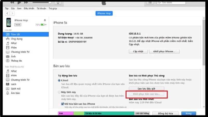 Hoàn tất quá trình khôi phục Hoàn tất quá trình khôi phục