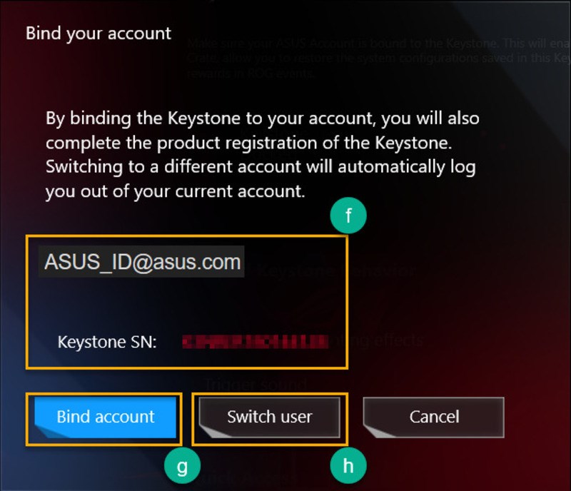 X&aacute;c nhận ID t&agrave;i khoản v&agrave; Keystone SN