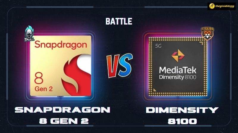 So s&aacute;nh Snapdragon 8 Gen 2 vs Dimensity 8100, chip &ldquo;Rồng&rdquo; phong độ