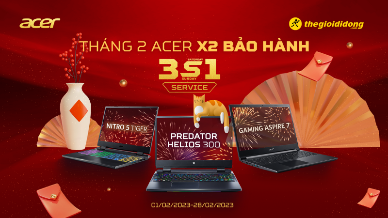 Sắm Acer chất, Phất cả năm - Tặng thêm 1 năm bảo hành & cơ hội trúng lớn 12,9 triệu mỗi tuần