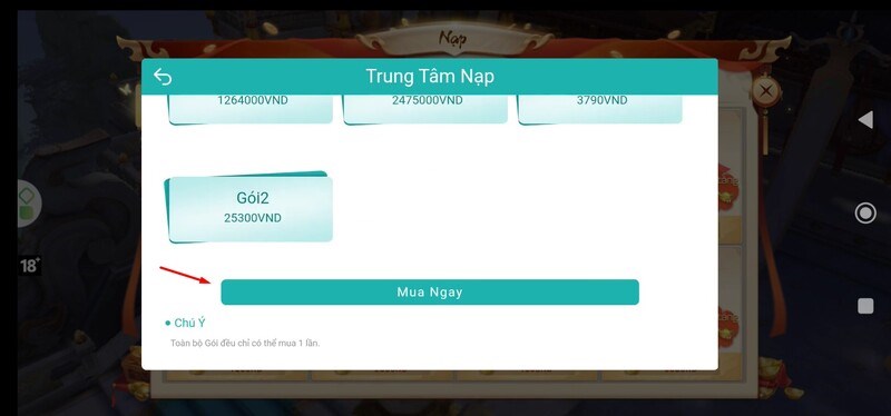 Chọn mốc KNB bạn muốn và ấn mua ngay Chọn mốc KNB bạn muốn và ấn mua ngay