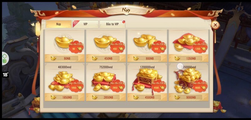 Chọn gói nạp Chọn gói nạp