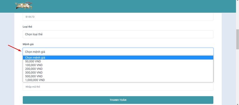 Chọn mệnh giá Chọn mệnh giá