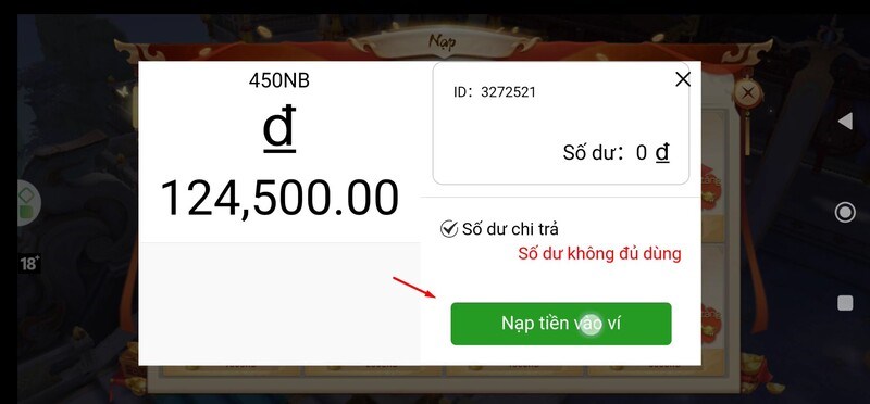 Nạp tiền vào ví Nạp tiền vào ví