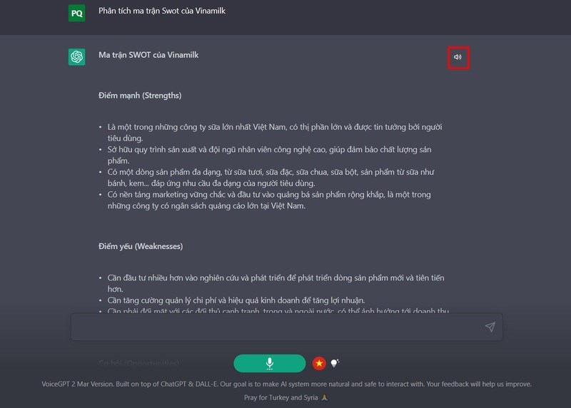 Bấm biểu tượng Loa