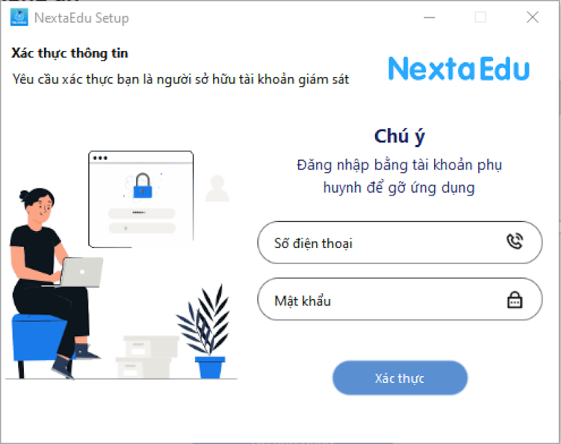 Nhập mật khẩu để x&aacute;c nhận gỡ c&agrave;i đặt
