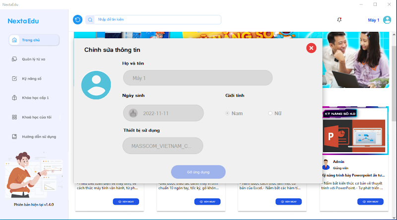 Th&ocirc;ng tin trẻ sẽ hiển thị tr&ecirc;n m&agrave;n h&igrave;nh 