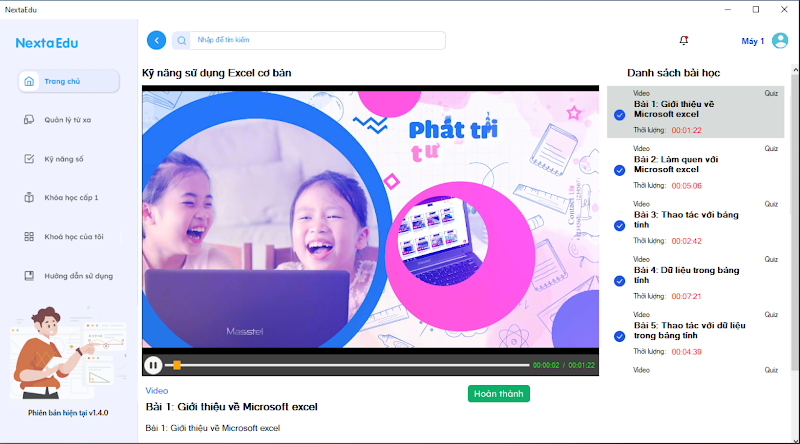 Danh s&aacute;ch c&aacute;c b&agrave;i học c&ugrave;ng trạng th&aacute;i b&agrave;i học đ&oacute;