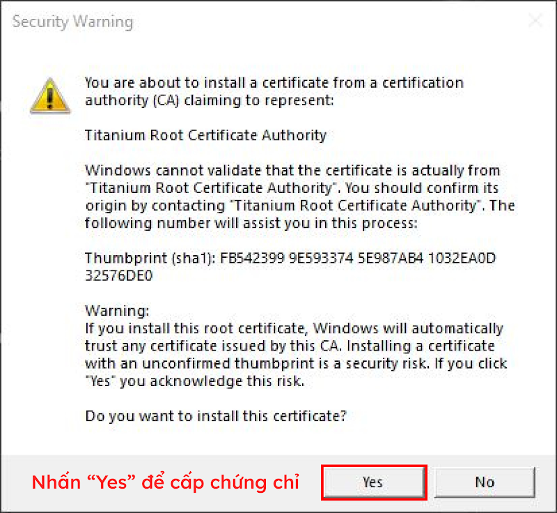 Th&ocirc;ng b&aacute;o y&ecirc;u cầu cấp chứng chỉ