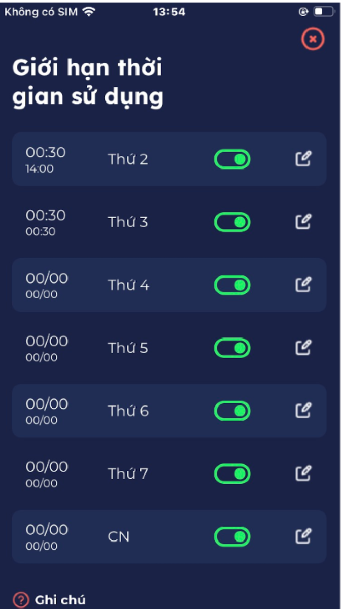 Thay đổi ng&agrave;y, giờ con được ph&eacute;p sử dụng bằng chức năng n&agrave;y