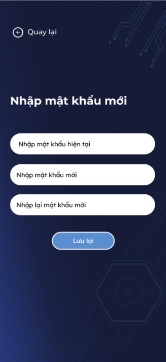  Nhập mật khẩu mới