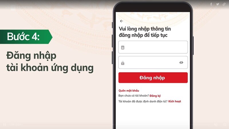 Đăng nhập vào ứng dụng