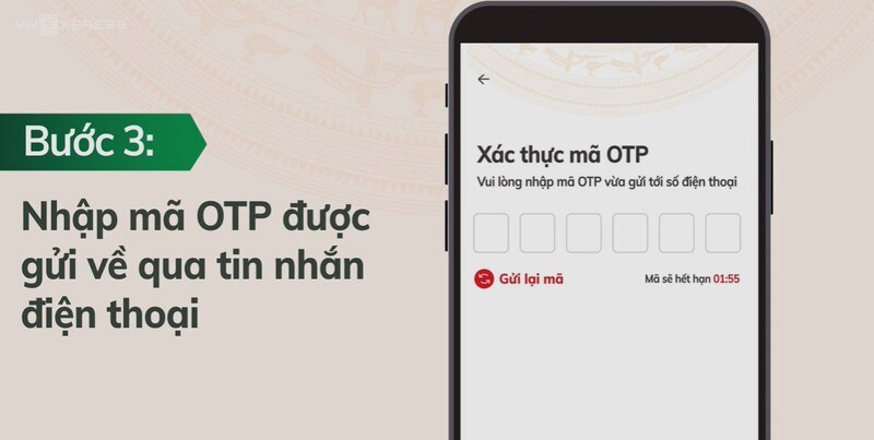 Giao diện OTP đăng ký