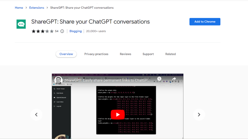giao diện c&agrave;i đặt ShareGPT