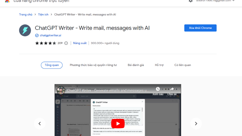 giao diện c&agrave;i đặt ChatGPT for Writer