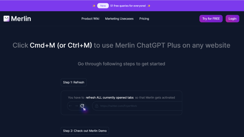 Ph&iacute;m tắt khởi động Merlin ChatGPT