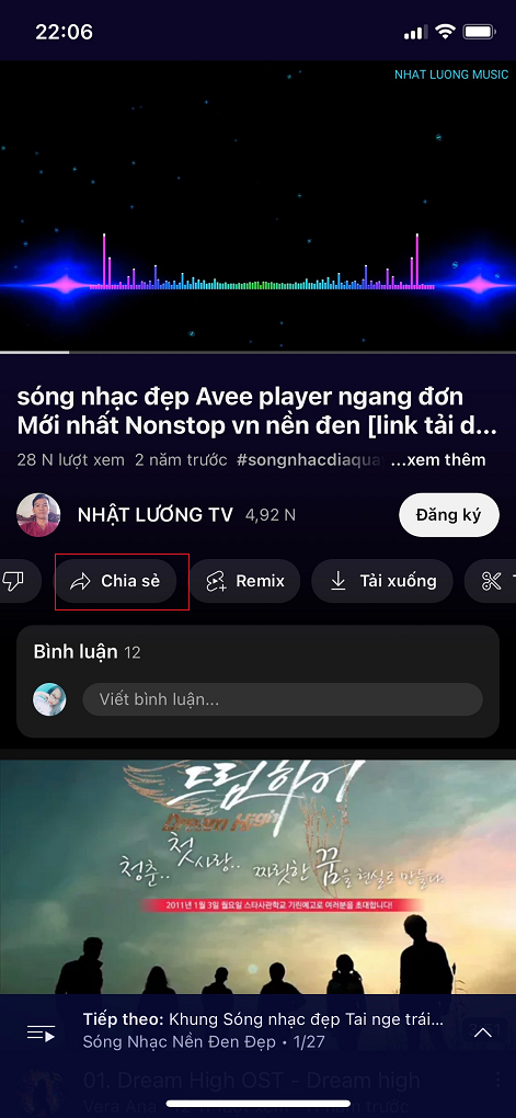 Vào Youtube chọn sao chép đường dẫn để tải nhạc. Vào Youtube chọn sao chép đường dẫn để tải nhạc.
