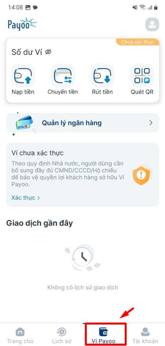 bạn lựa chọn &ldquo;Nạp tiền&rdquo;.