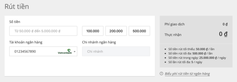 Nhập c&aacute;c th&ocirc;ng tin cần thiết