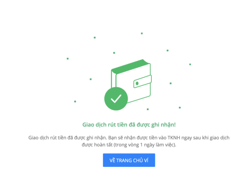 Ho&agrave;n tất r&uacute;t tiền